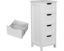 TrendWave Badkamermeubel – PVC Badkamer Kast – Badkamerkasten Hoog – Badkamerkastje – Badkamerkasten – 4 lades Waterdicht