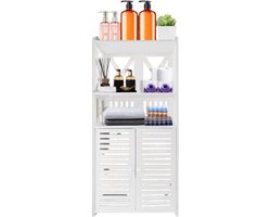 TrendWave Badkamermeubel – PVC Badkamer Kast – Badkamerkasten Hoog – Badkamerkastje – Badkamerkasten – Waterdicht Badkamer Kastje