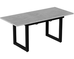 TrendWave Eettafel Uitschuifbaar – Moderne Rechthoekige Salontafel – Industriële Stijl Eettafels – Ruimtebesparende Salon Tafel