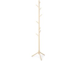 Trendy Meije Kapstok - Staande kapstok - Kapstok Hout - Kapstok Staand - Garderoberek - 9 Haken - 180 cm - Beige