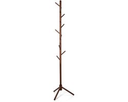 Trendy Meije Kapstok - Staande kapstok - Kapstok Hout - Kapstok Staand - Garderoberek - 9 Haken - 180 cm - Bruin