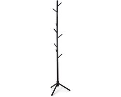 Trendy Meije Kapstok - Staande kapstok - Kapstok Hout - Kapstok Staand - Garderoberek - 9 Haken - 180 cm - Zwart
