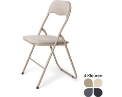 Trendy Meije Nova Klapstoel – Velvet Fluweel – Taupe – Inklapbaar - Zithoogte 45 cm