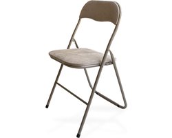 Trendy Meije Nova Klapstoel - Vouwstoel - Fluweel - Eettafelstoel - Opklapbare Stoel - 80x44x47 CM - Stoel - Velvet - Taupe