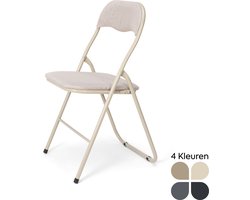 Trendy Meije Nova Klapstoel - Vouwstoel - Linnen - Eettafelstoel - Opklapbare Stoel - 80x44x47 CM - Stoel - Linnen - Beige