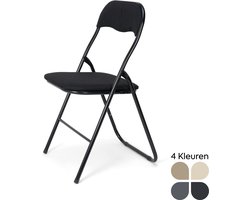 Trendy Meije Nova Klapstoel - Vouwstoel - Linnen - Eettafelstoel - Opklapbare Stoel - 80x44x47 CM - Stoel - Linnen - Zwart