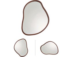 Trendy Meije® Organische Wandspiegel - Walnoot - 70x50 cm - Spiegel