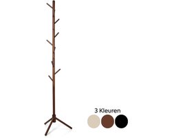 Trendy Meije Staande Kapstok – Bruin – Hout – 9 Haken – 180 cm – Walnoot