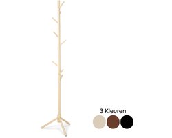 Trendy Meije® Staande Kapstok - Hout - Japandi Beige - 9 Haken - 180 cm