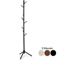 Trendy Meije Staande Kapstok – Zwart – Hout – 9 Haken – 180 cm