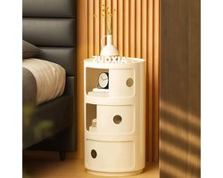 Tresaro Modern Ronde Nachtkast 3-Laden – Compact Opbergkastje voor Slaapkamer & Woonkamer