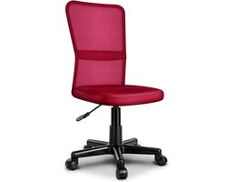 TRESKO® bureaustoel kantoorstoel draaistoel, met kunststof wielen, traploos in hoogte verstelbaar, gevoerde zitting, ergonomische vormgeving, SGS-geteste veer (wijnrood)