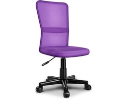 TRESKO® bureaustoel kantoorstoel draaistoel, met kunststof wielen, traploos in hoogte verstelbaar, gevoerde zitting, ergonomische vormgeving, SGS-geteste veer (paars)