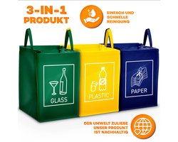 TRESKO® Driedelig systeem voor afvalscheiding voor glas, plastic en papier