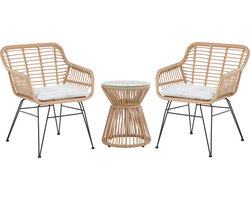 TRESTINA - Bistroset voor 2 - Natuurlijk - PE rotan