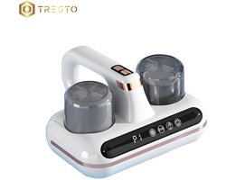 TRESTO - Huisstofmijt stofzuiger - UV Lamp Sterilisator - Reiniger - Bank & Matras - Tapijt - Meubel & Zetel - Machine - Bacterie, Mijt & Schimmel Bestrijder - Zonder Zak - USB-C Opladen - Wit