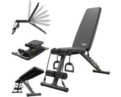 Trex Sport TX-110B - Verstelbare fitnessbank - Inklapbaar - Met weerstandsbanden - 110 kg