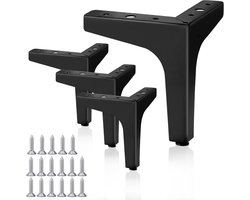 Triangel vormige meubelpoten 10 cm - Zwart - 4 stuks voor kasten, tafels en banken