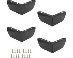 Triangular Furniture Legs - 5 cm Black Corner Legs - Small Metal Table Legs - Sofa Foot for Tables Chairs Dressers TV Furniture with 16 Nails