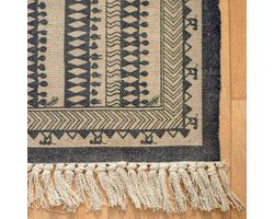 Tribal Afrikaans vloerkleed - 90 x 150 cm katoen - Boheemse decormat - Tapijt met dierenprint - Decoratief accentstuk voor kinderkamer, slaapkamer, woonkamer