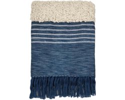 Tribal indigo blue throw