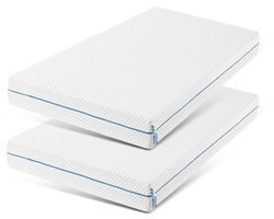 Tribesigns 2 Stuks Matras 90x200 - 20cm dik - HR Koudschuim - Contour Gesneden 7-Zone - S-vormig Ergonomisch Kielontwerp - Afneembare Tijk Wasbaar