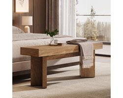 Tribesigns Bank - 120 x 30 x 45 cm - Tafelbanken - Lange Zitbank in Landelijke Stijl voor Hal, Woonkamer, Slaapkamer - Rustiek Bruin