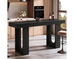 Tribesigns Bartafel - 180 x 50 x 95 cm - Moderne Bartafel met Stevige Poten - Zwart