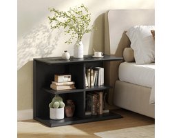 Tribesigns Bijzettafel - 3 laags Sidetable - 80x40x60cm - Salontafel met 4 Planken - Eindtafel - Koffietafel - voor Woonkamer, Slaapkamer, Entree - Zwart