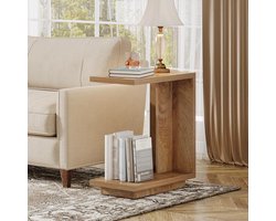 Tribesigns - Bijzettafel - Bedtafel - Zijtafel - 29.5 x 60 x 65 cm - Nachtkastje Kleine Salontafel voor Woonkamer Slaapkamer - Bruin