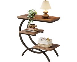 TRIBESIGNS - Bijzettafel - Bedtafel - Zijtafel - 30 x 60 x 65 cm - Nachtkastje Kleine Salontafel voor Woonkamer Slaapkamer - Bruin