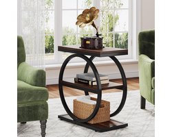 TRIBESIGNS - Bijzettafel - Bedtafel - Zijtafel - 30 x 60 x 65 cm - Nachtkastje Kleine Salontafel voor Woonkamer Slaapkamer - Bruin