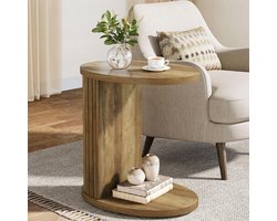 Tribesigns - Bijzettafel - Bedtafel - Zijtafel - 40 x 60 x 63 cm - Nachtkastje Kleine Salontafel voor Woonkamer Slaapkamer - Bruin