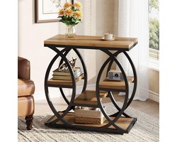 Tribesigns Bijzettafel - Sidetable met 4 planken - 60x30x60cm - Eindtafel - Bijzettafel - voor Woonkamer, Slaapkamer, Entree - Lichtbruin