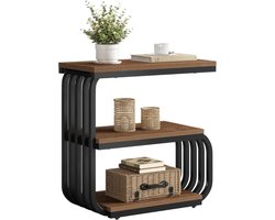 Tribesigns Bijzettafels- 60x30x63cm - Sidetable - Consoletafel Van Hout en Metaal - Bruin