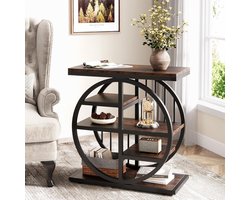 Tribesigns Bijzettafels- 60x30x67cm - Sidetable - Consoletafel Van Hout En Metaal - Bruin