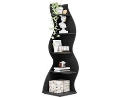 Tribesigns Boekenkast - Hoekplank met 5 planken - 50 x 48 x 179 cm - Modern Stroomlijn Het Ontwerp - Zwart