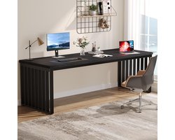 Tribesigns Bureau - PC-bureau - Computerbureau - Kantoorbureau met stevig metalen frame - Bureautafel voor Thuiskantoor - 200 x 70 x 76 cm - Zwart(zonder stoel)