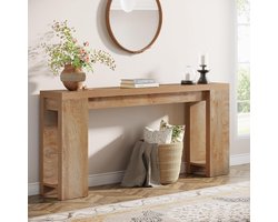 Tribesigns Console Tafel - Bijzettafel - Sidetable Industrieel - Houten - Natuurlijk Hout - 160 x 29.5 x 85 cm - Eiken Bruin