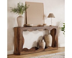 Tribesigns Console Tafel - Bijzettafel - Sidetable Industrieel - Houten - Natuurlijk Hout - 160 x 30 x 85 cm - Bruin