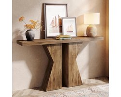Tribesigns - Console Tafel - Dressoirtafel - Industrieel - Bijzettafel - Hout - Bruin - 30 x 140 x 80 cm