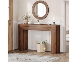 Tribesigns - Console Tafel - Dressoirtafel - Industrieel - Bijzettafel - Hout - Bruin - 34 x 140 x 90 cm