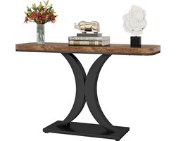 TRIBESIGNS - Console Tafel - Dressoirtafel - Industrieel - Bijzettafel - Hout/Metaal - Zwart/Bruin - 30 x 100 x 81 cm