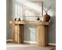 Tribesigns Consoletafe - Lange Consoletafel - Bruin - 160 x 30 x 85 cm - Console Tafel voor Hal, Woonkamer, Entree, Foyer - Moderne Hal Tafel