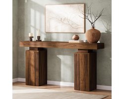 Tribesigns Consoletafe - lange Sidetable - bruin - 160 x 30 x 85 cm - landelijke stijl Console Tafel voor achter de bank in de hal, woonkamer of foyer