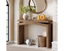 Tribesigns Consoletafe - Moderne Houten Sidetable - naturel bruin - 100 x 30 x 80 cm - Console Tafel voor Hal, Woonkamer, Entree