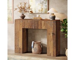 Tribesigns Consoletafe - Sidetable met lades - Donkerbruin - 100 x 30 x 82cm - Console Tafel voor Hal, Woonkamer, Entree