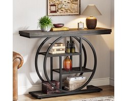 Tribesigns Consoletafe - Sidetable met Rond Onderstel - Zwart - 105 x 30 x 80 cm - Console Tafel voor Hal, Woonkamer, Entree, Foyer