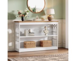 Tribesigns Consoletafel - 105x30x85 cm - Consoletafel met 3 planken - witte - Moderne Consoletafel - Console Tafel voor Hal, Woonkamer, Entree