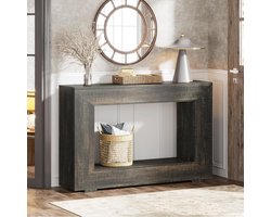 Tribesigns Consoletafel - 120 x 30 x 86 cm - Bijzettafel - Sidetable Industrieel met opslag - Houten - Zwart